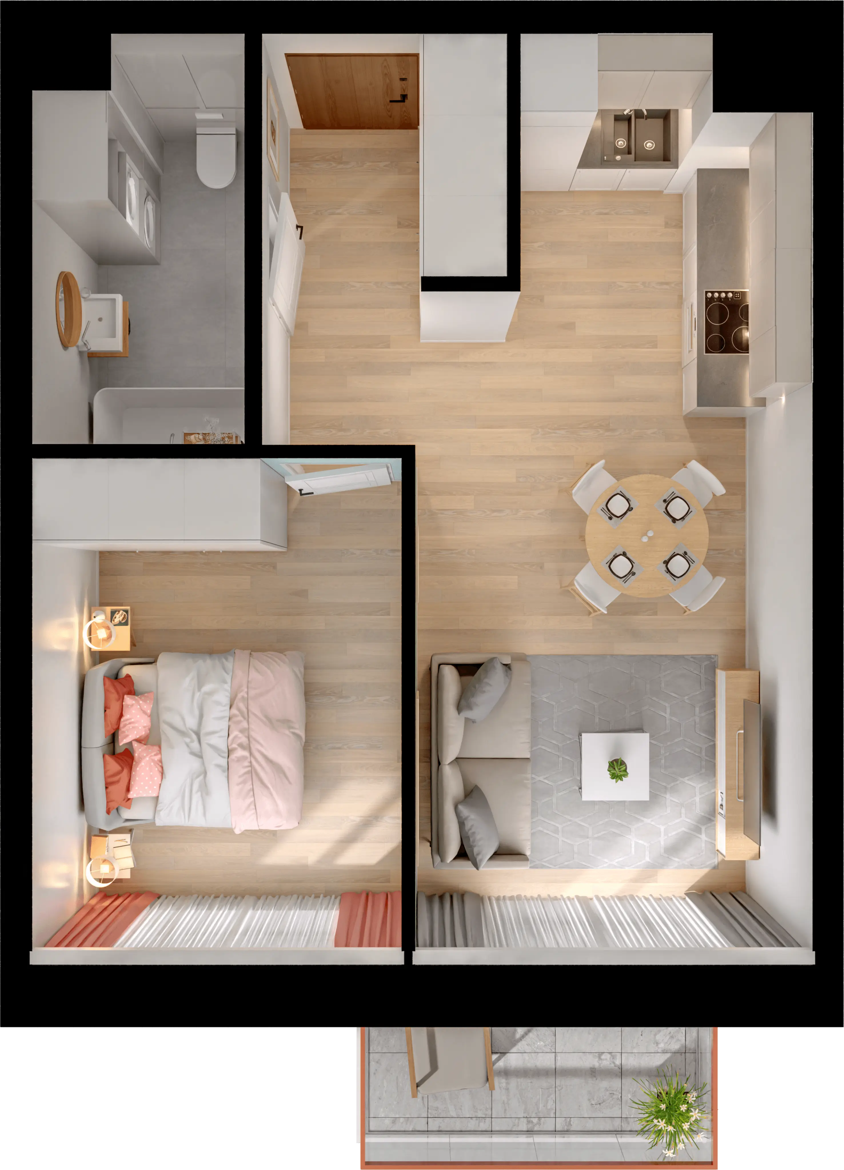 Plan 2 pok. 42m²