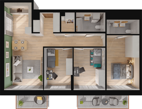 Plan 4 pok. 86m²