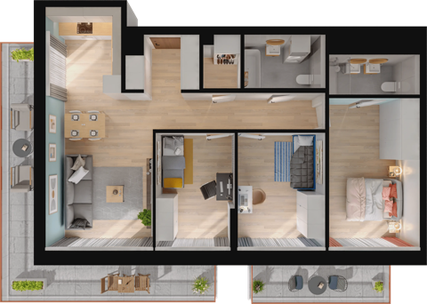 Plan 4 pok. 86m²