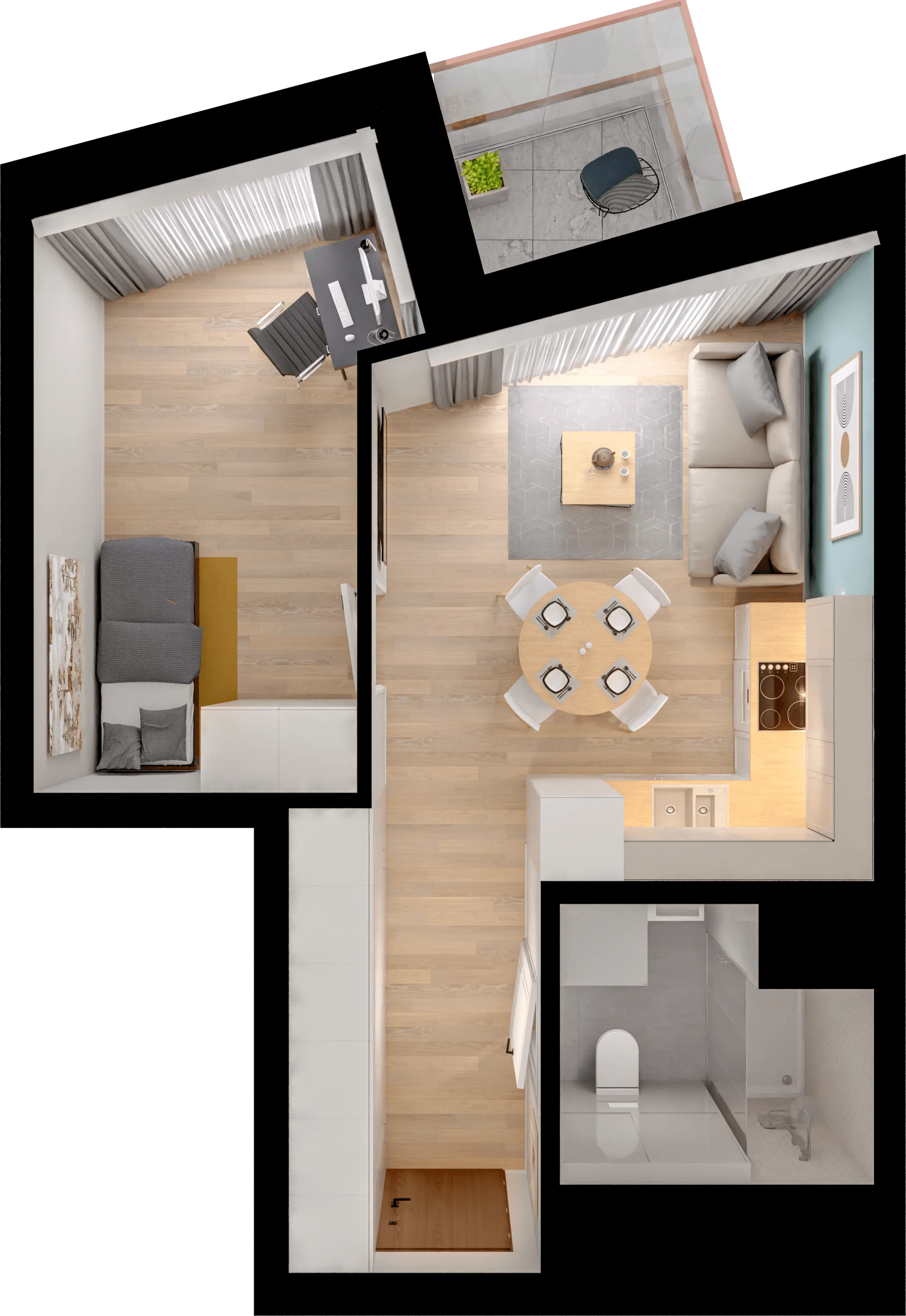 Plan 2 pok. 37m²
