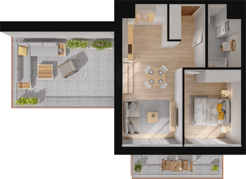 Plan 2 pok. 42m²