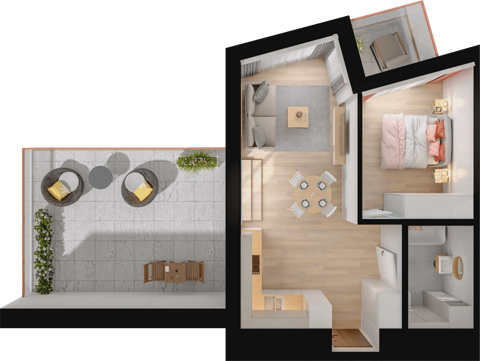 Plan 2 pok. 42m²