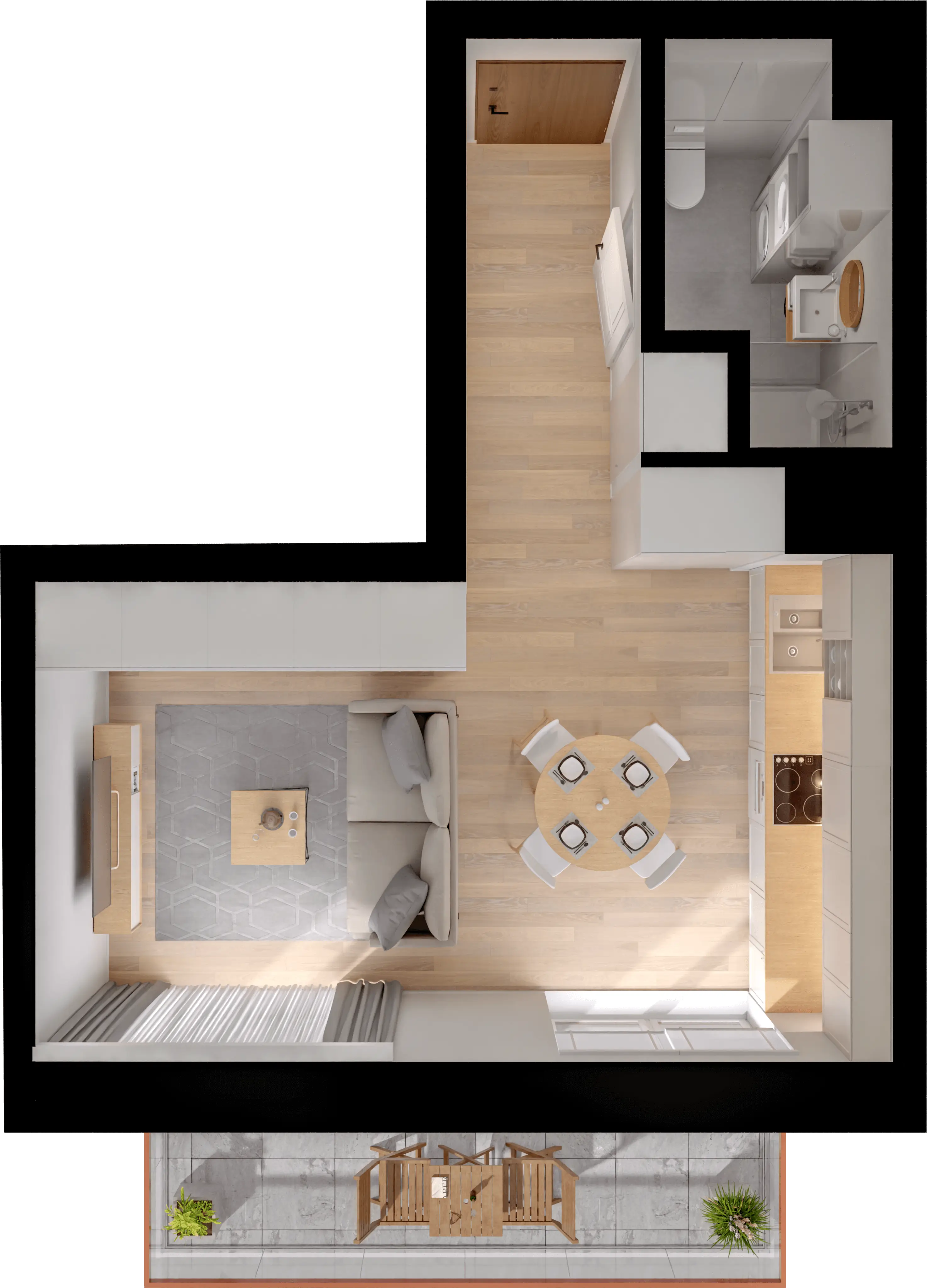 Plan 1 pok. 31m²