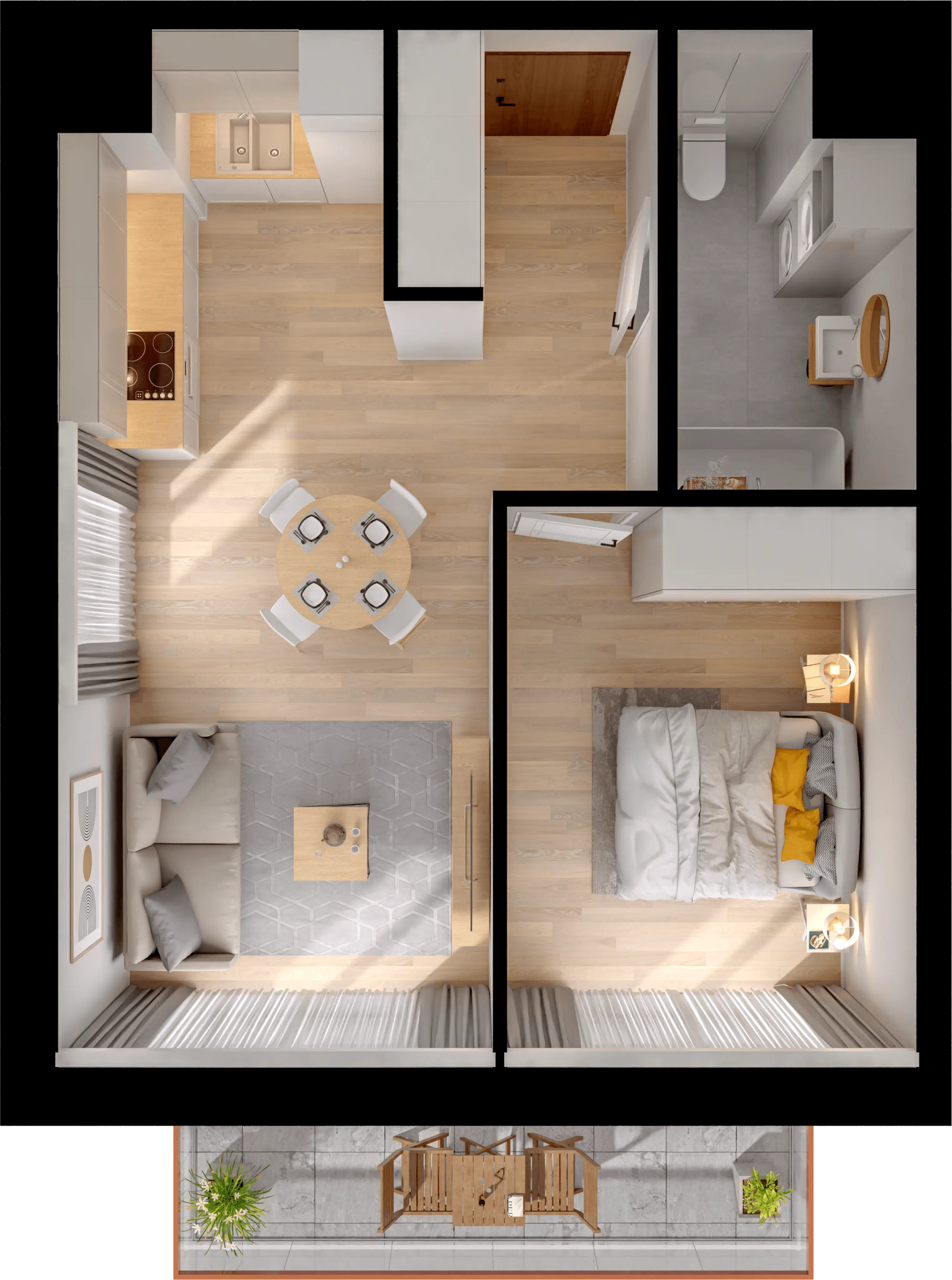 Plan 2 pok. 42m²