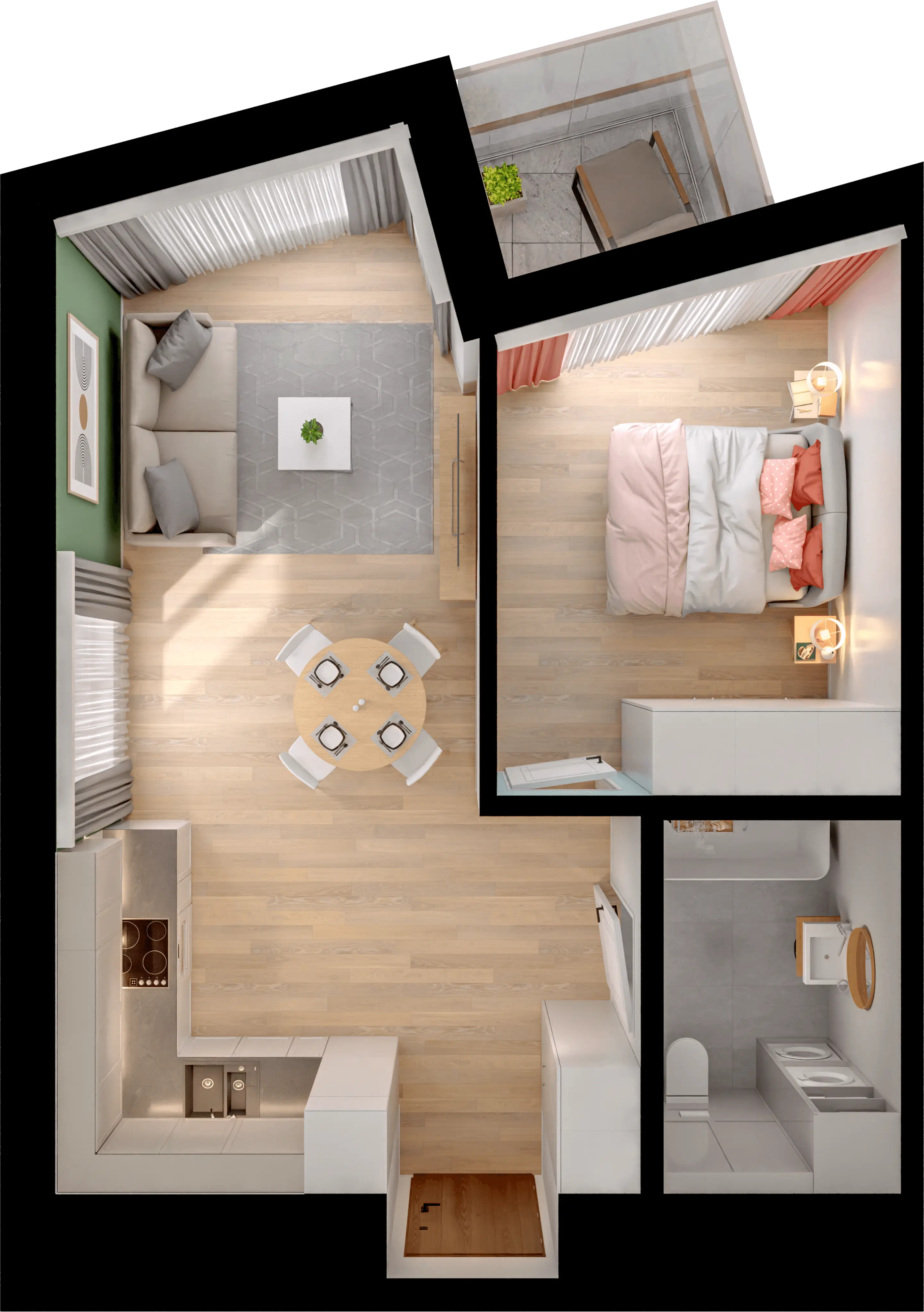 Plan 2 pok. 42m²
