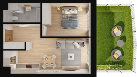Plan 2 pok. 43m²