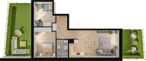Plan 3 pok. 65m²
