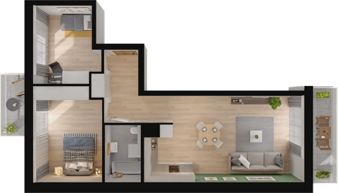Plan 3 pok. 67m²