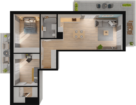 Plan 3 pok. 71m²