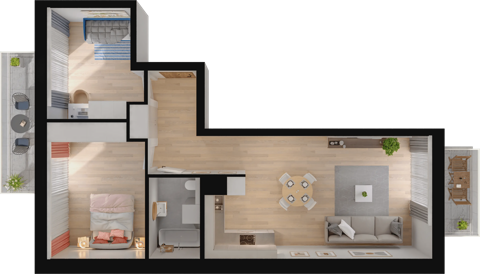 Plan 3 pok. 67m²