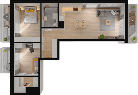 Plan 3 pok. 71m²