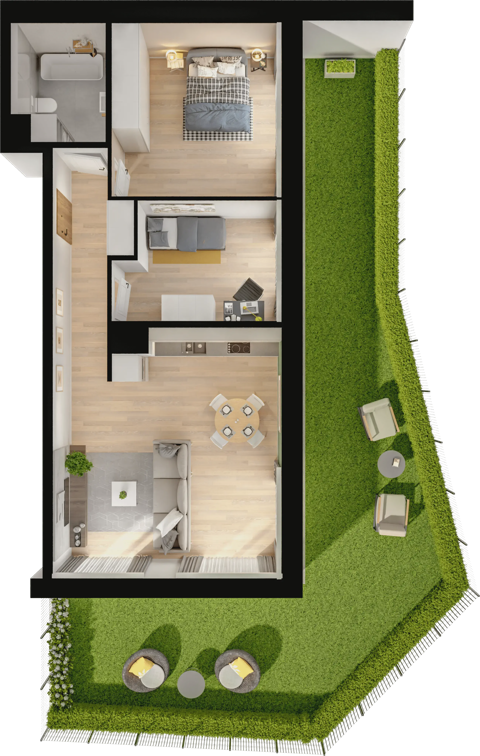 Plan 3 pok. 65m²