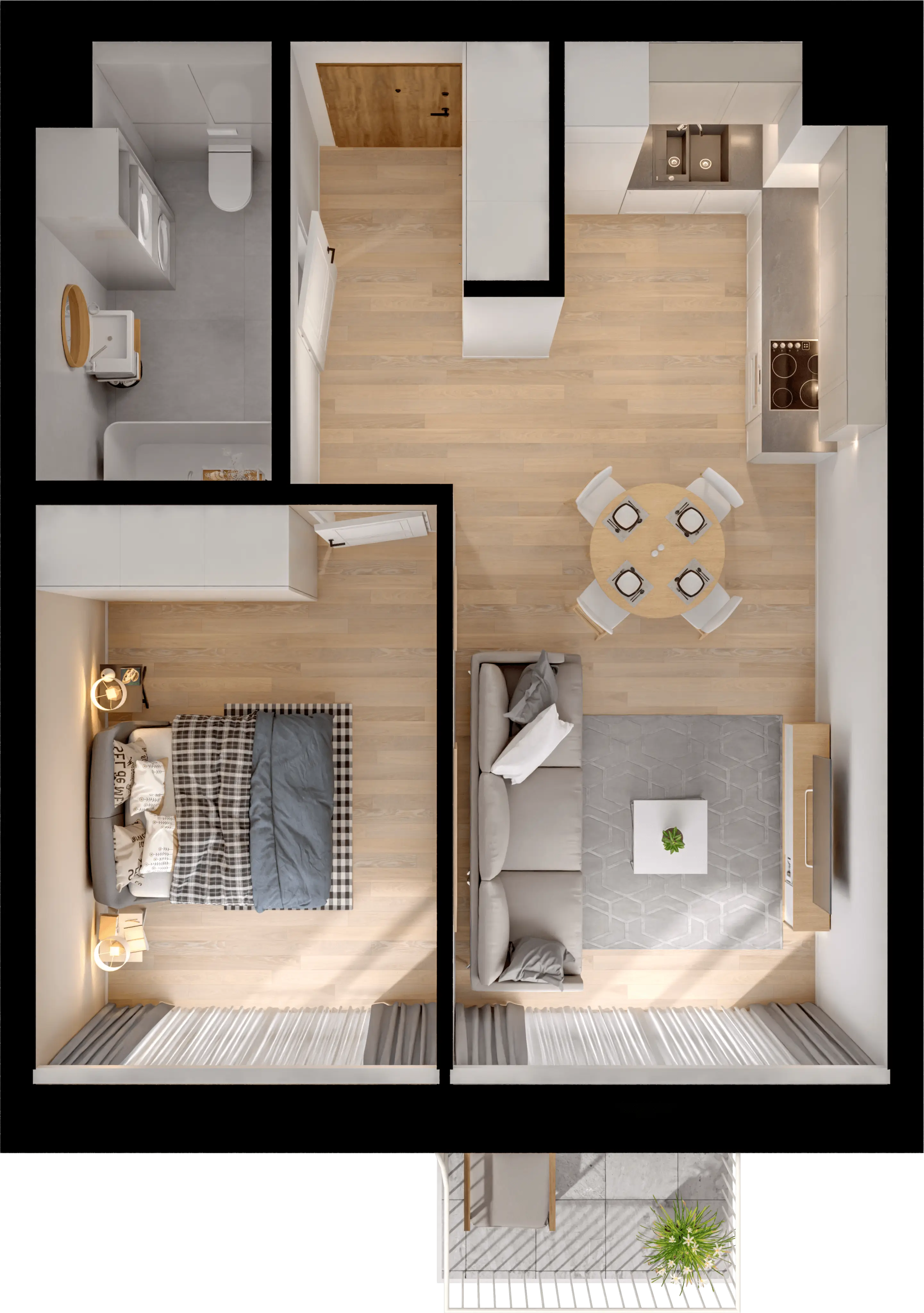 Plan 2 pok. 43m²