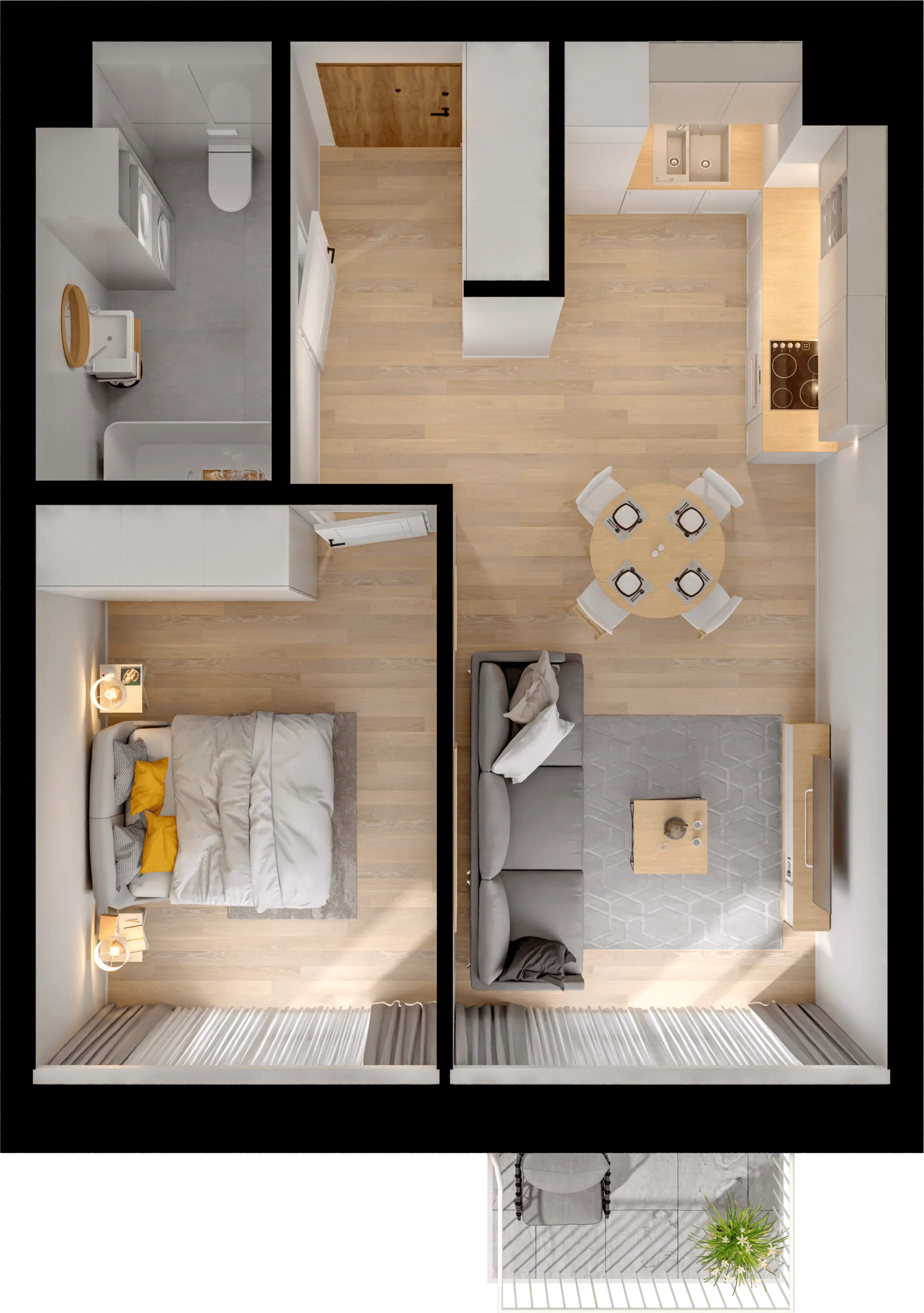Plan 2 pok. 43m²