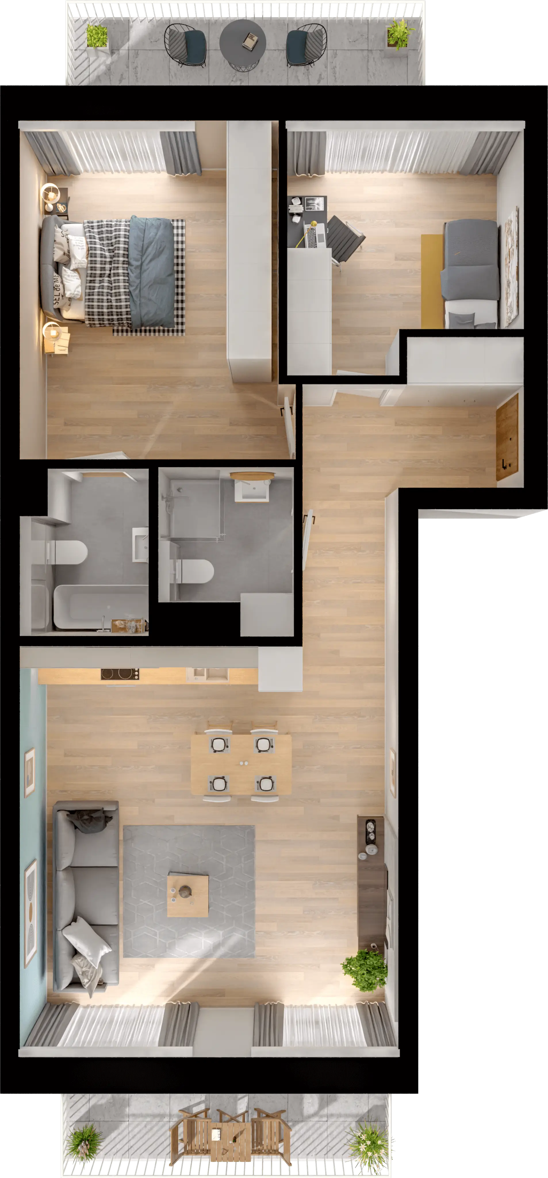 Plan 3 pok. 72m²