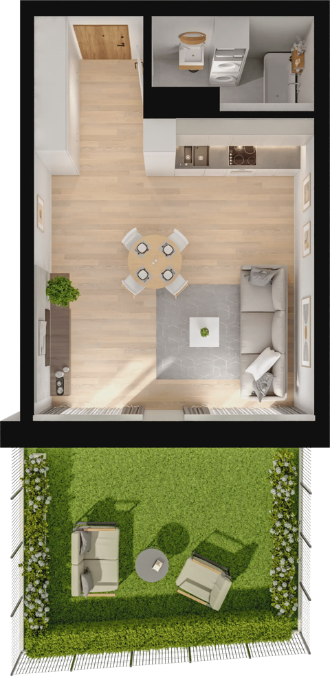 Plan 1 pok. 37m²