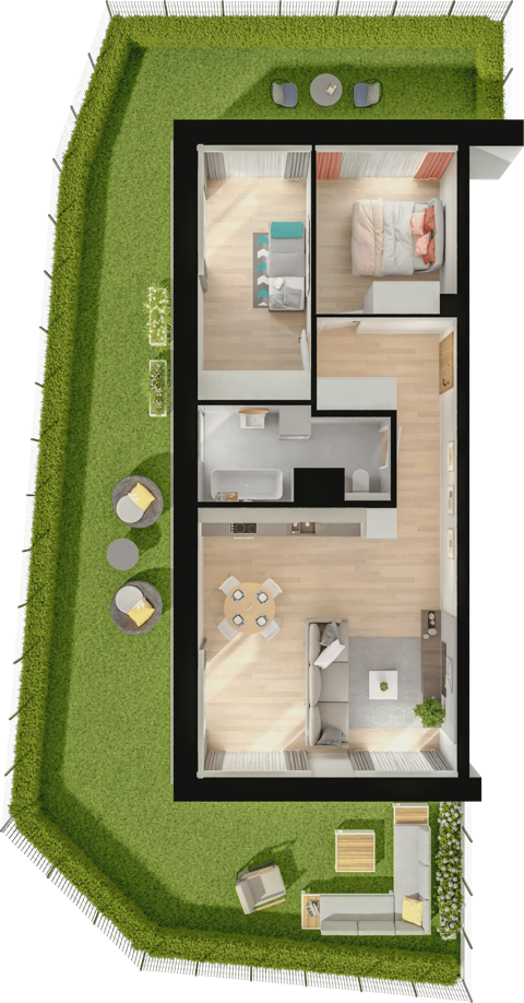 Plan 3 pok. 62m²
