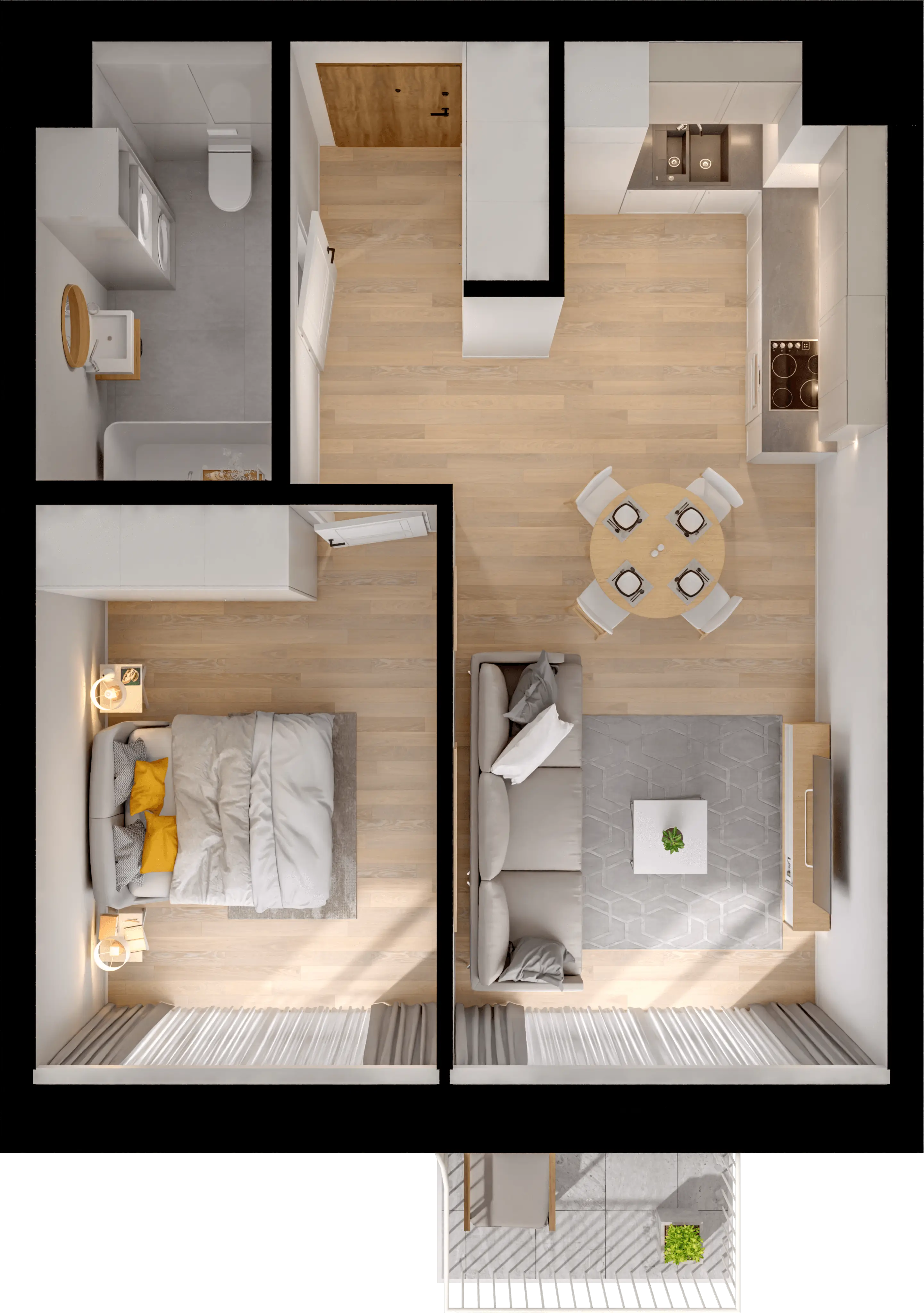 Plan 2 pok. 43m²