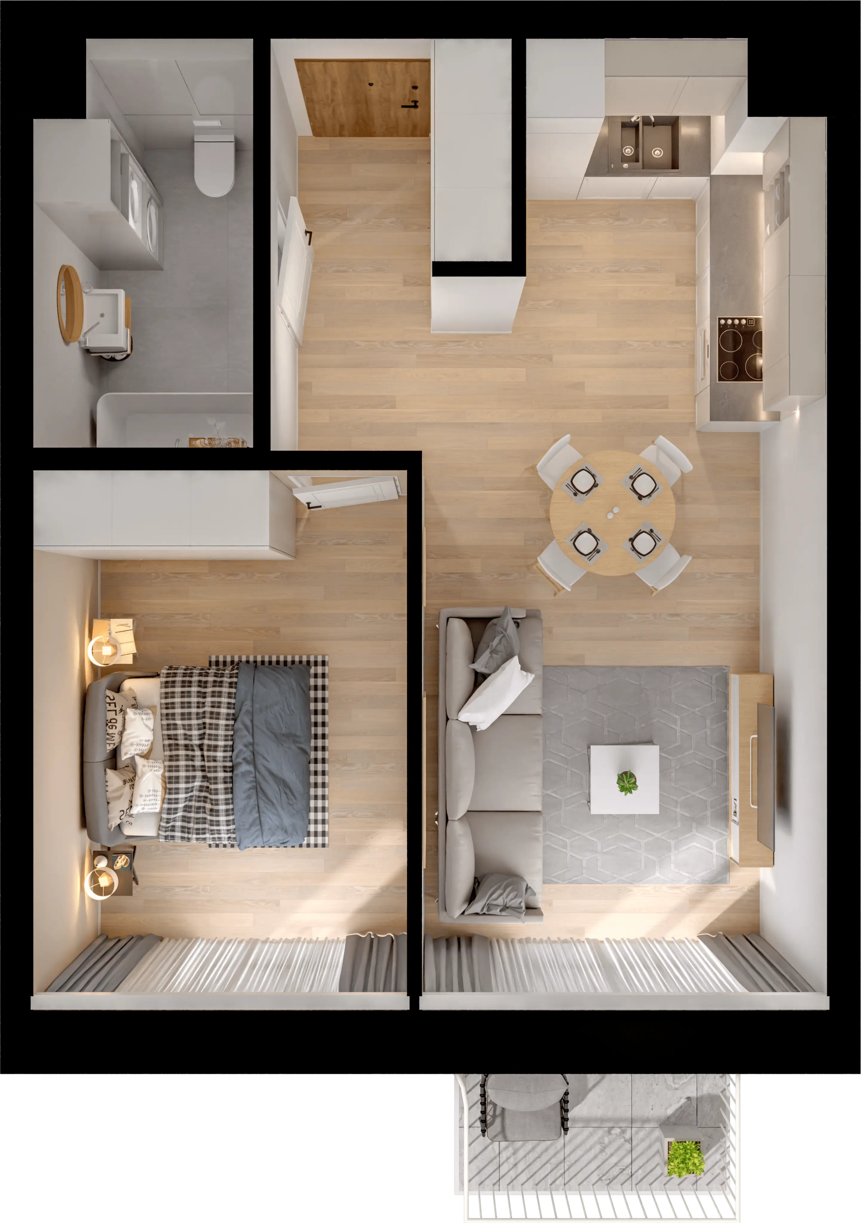 Plan 2 pok. 43m²