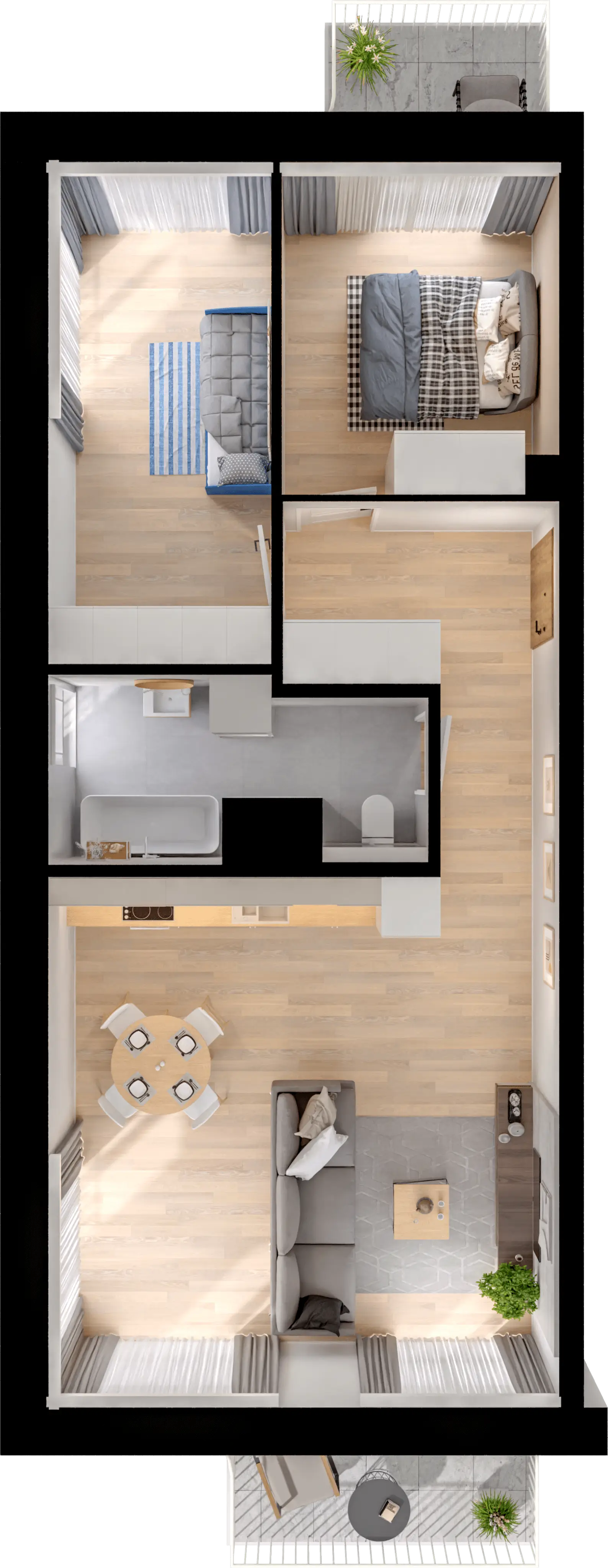 Plan 3 pok. 64m²