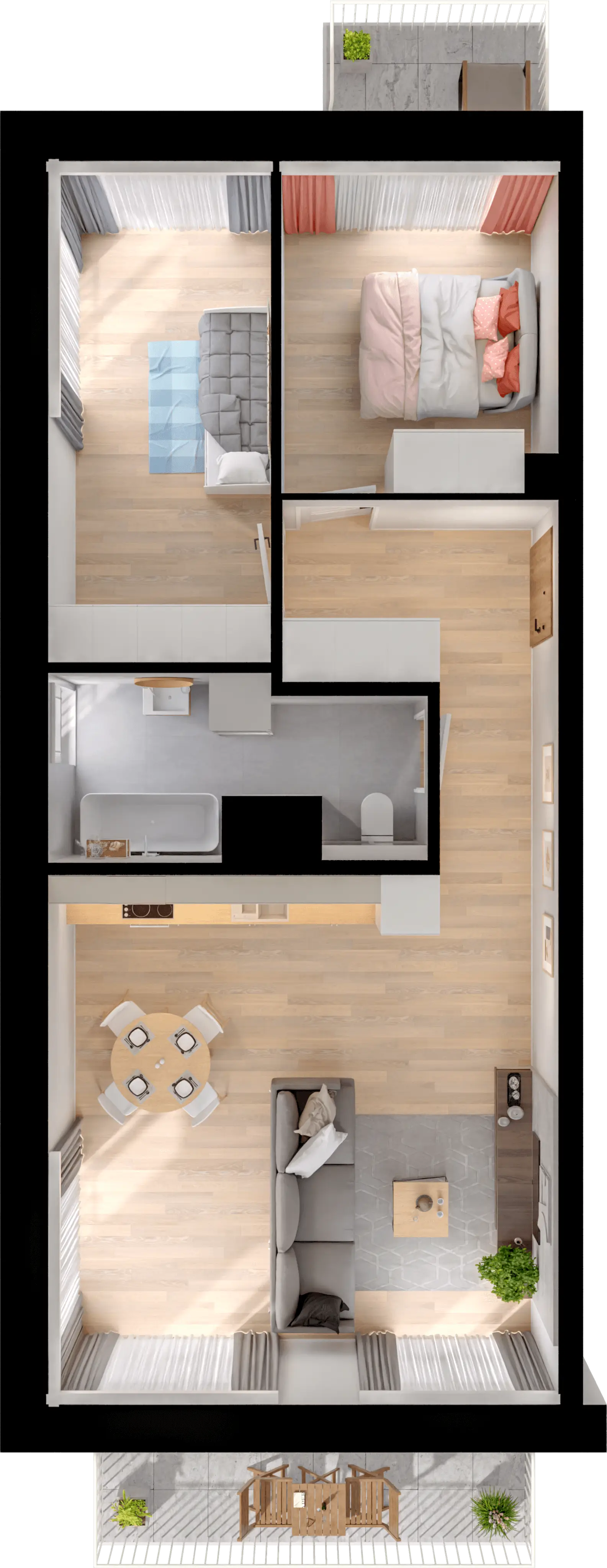 Plan 3 pok. 64m²