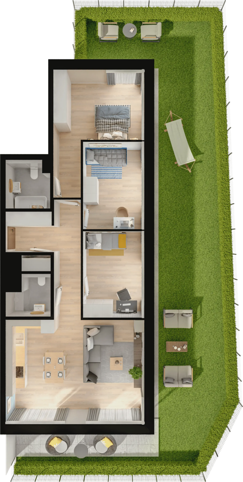 Plan 4 pok. 85m²