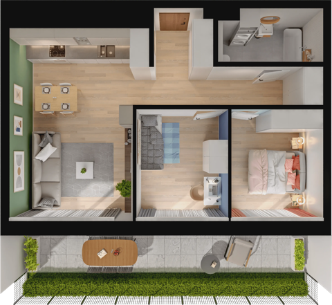 Plan 3 pok. 60m²