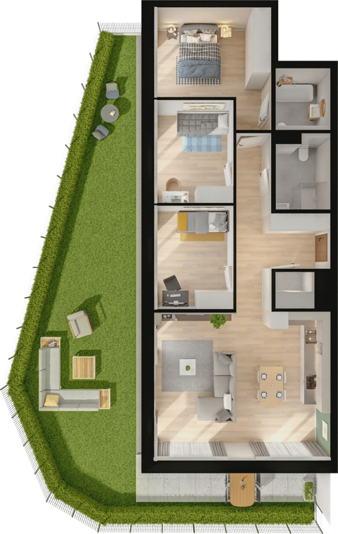 Plan 4 pok. 90m²
