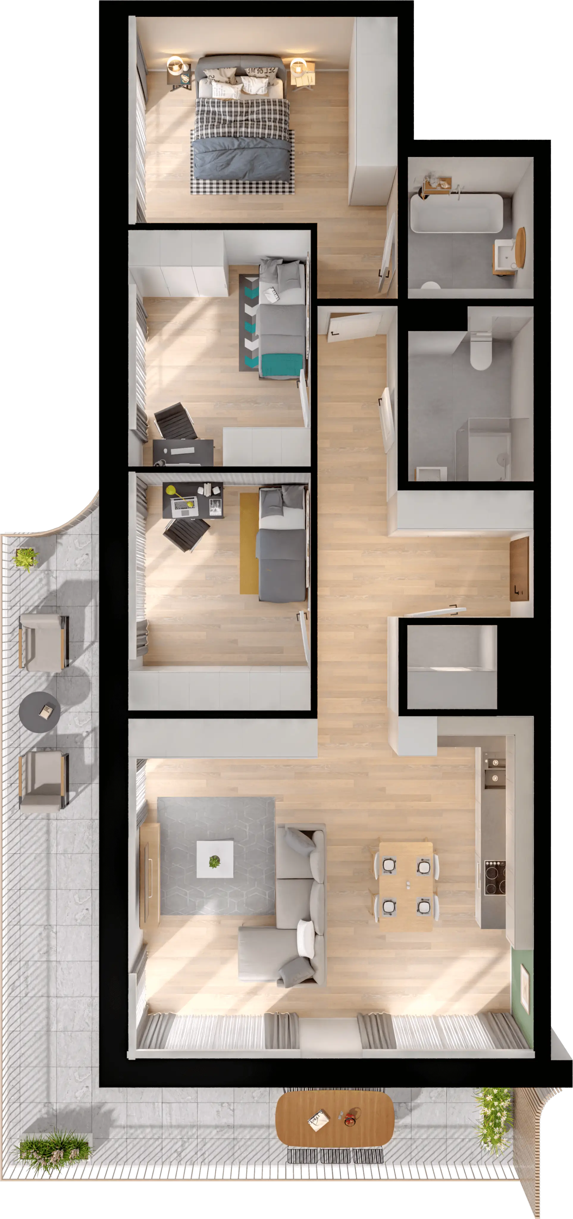 Plan 4 pok. 92m²