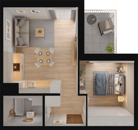 Plan 2 pok. 42m²