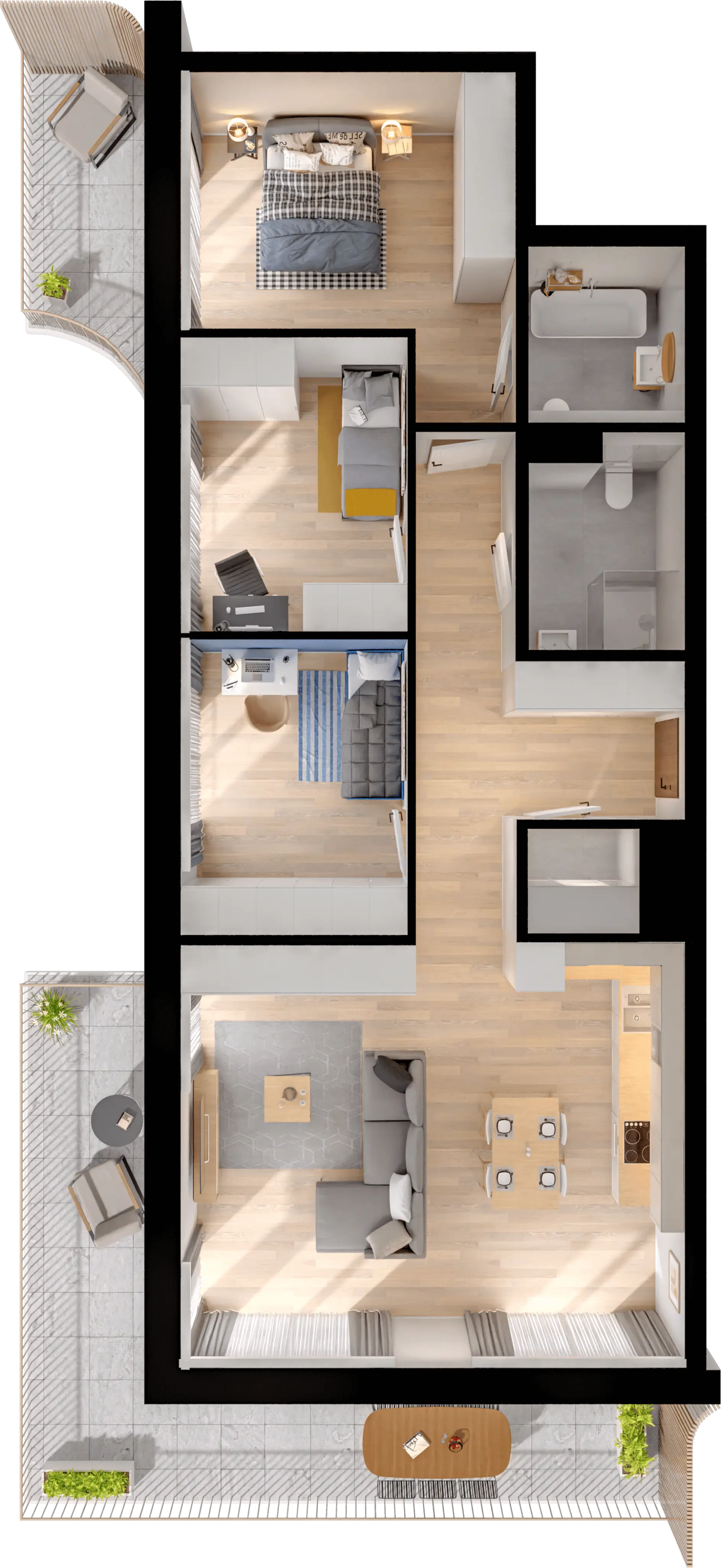 Plan 4 pok. 92m²
