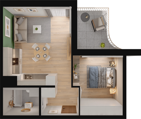 Plan 2 pok. 42m²