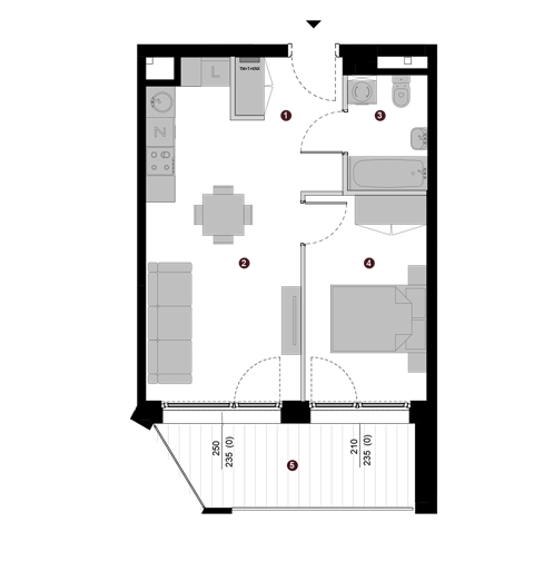 Plan 2 pok. 39m²