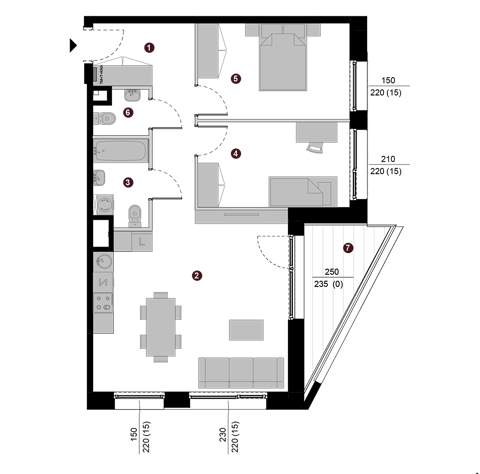 Plan 3 pok. 69m²