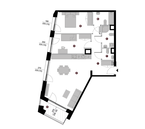 Plan 3 pok. 77m²