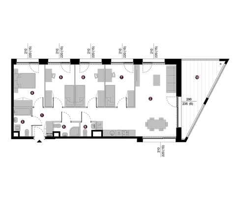 Plan 5 pok. 95m²