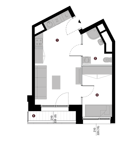 Plan 2 pok. 34m²