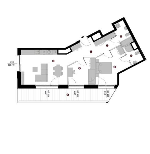 Plan 3 pok. 72m²