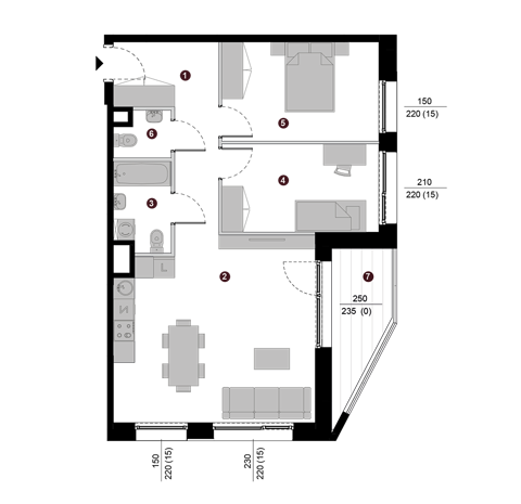 Plan 3 pok. 69m²
