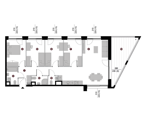 Plan 5 pok. 95m²
