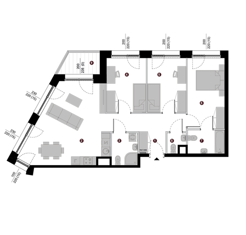 Plan 4 pok. 81m²
