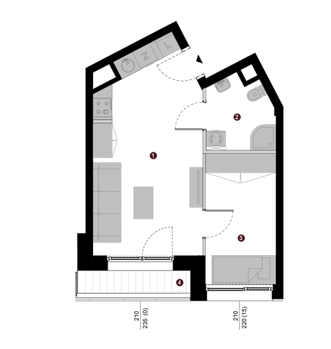 Plan 2 pok. 35m²