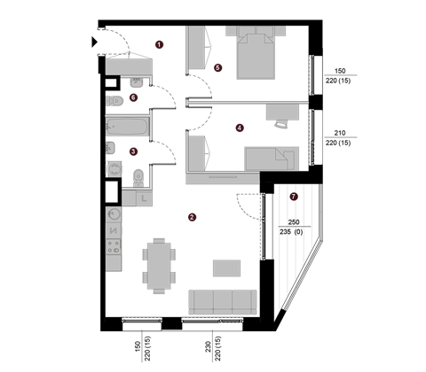 Plan 3 pok. 69m²
