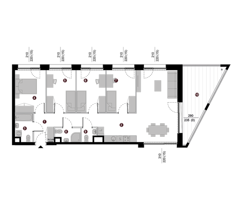 Plan 5 pok. 95m²