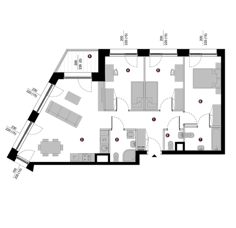 Plan 4 pok. 81m²