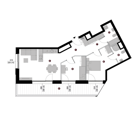 Plan 3 pok. 72m²