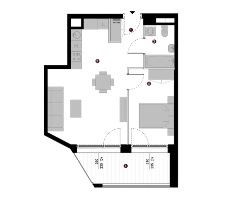 Plan 2 pok. 44m²