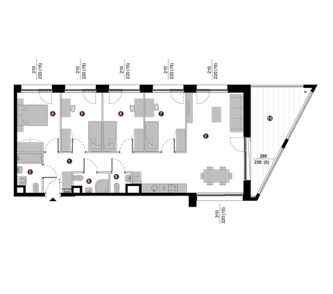 Plan 5 pok. 95m²