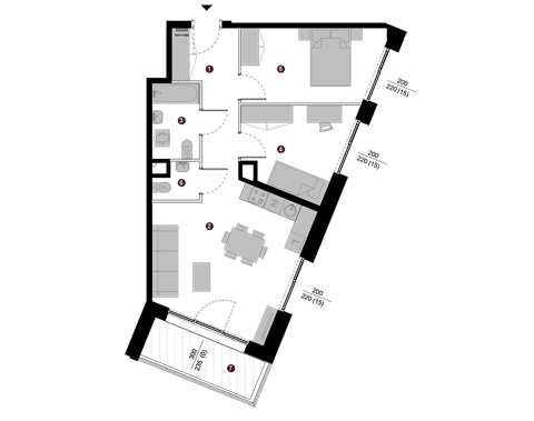 Plan 3 pok. 60m²