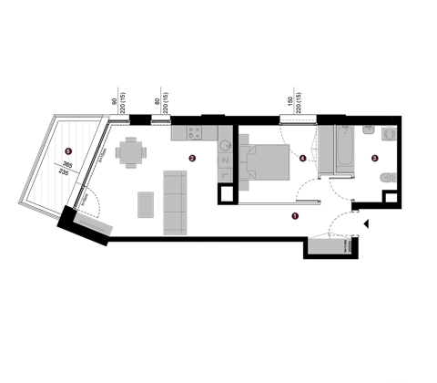 Plan 2 pok. 49m²